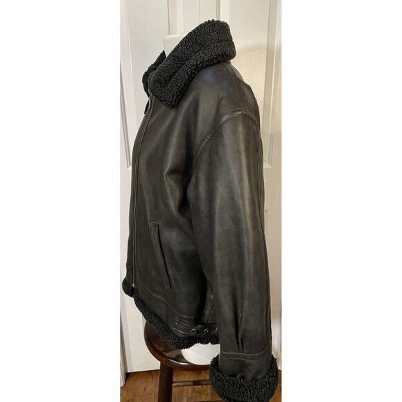 B.M.M. Los Angeles Faux Leather Motorcycle Jacket Brown Mens Medium Lined - Picture 5 of 16